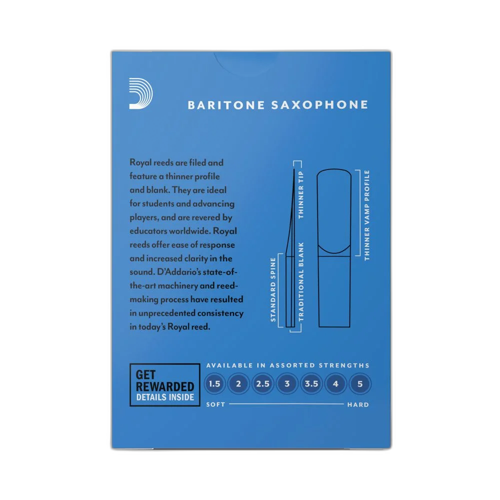 Palheta Sax Barítono 2.0 (10 Peças) D Addario Royal RLB1020