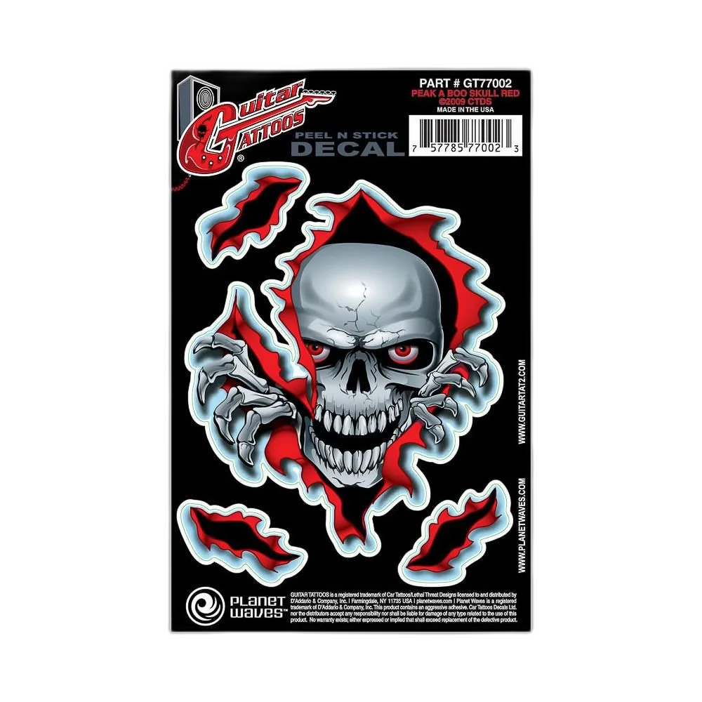 Adesivo Guitarra Peek A Boo Skull Tattoo D Addario GT77002