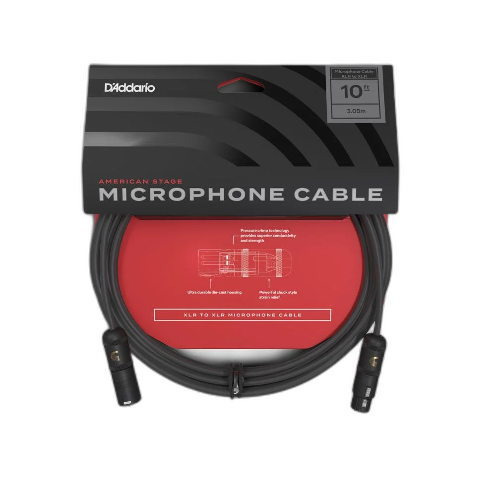 Cabo Microfone 3,05m D Addario American Stage PW-AMSM-10