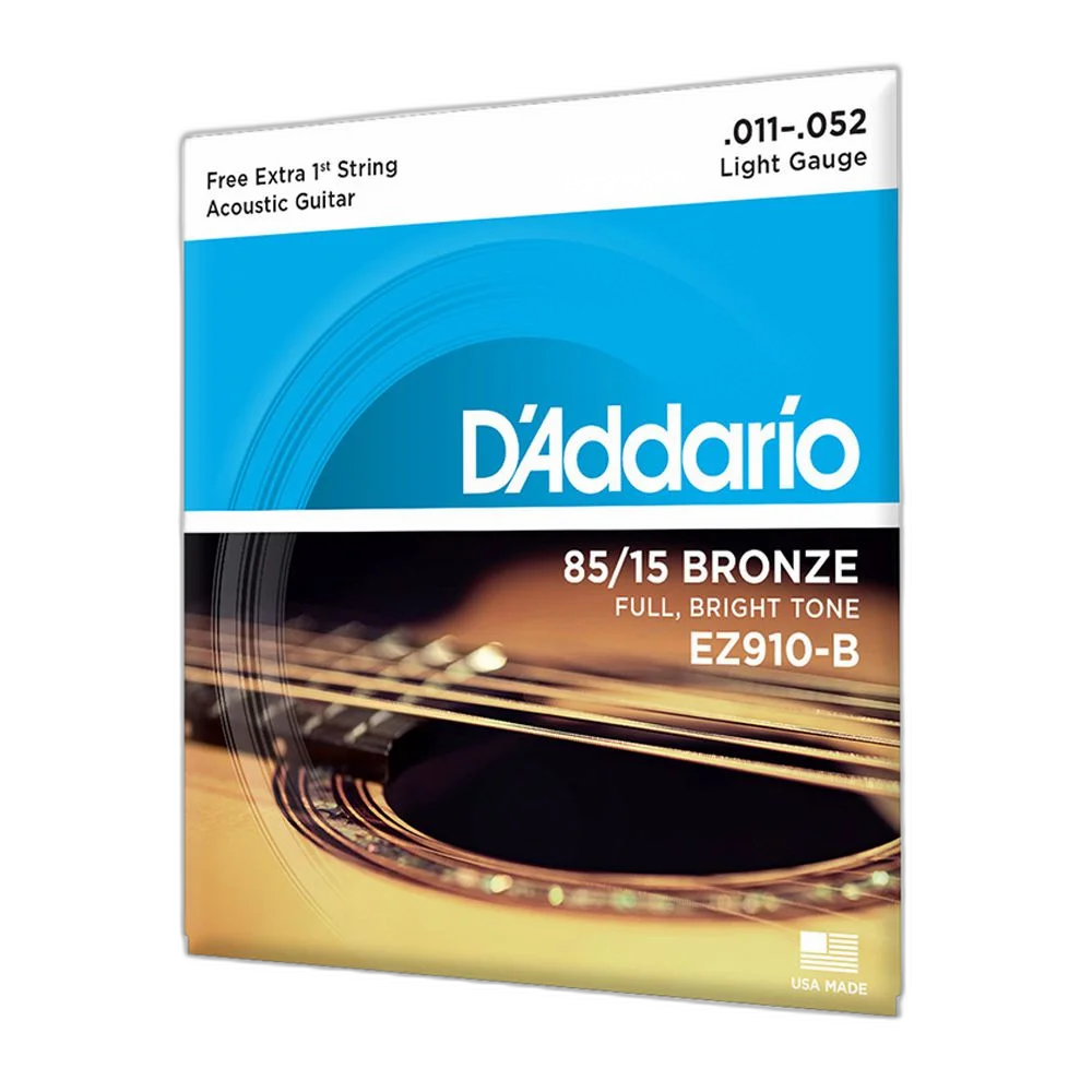Encordoamento Violão Aço 11-52 Corda Extra D Addario EZ910-B