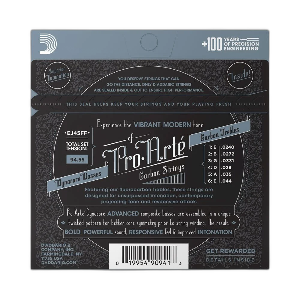 Encordoamento Violão Nylon D Addario Pro-Arté Carbon EJ45FF