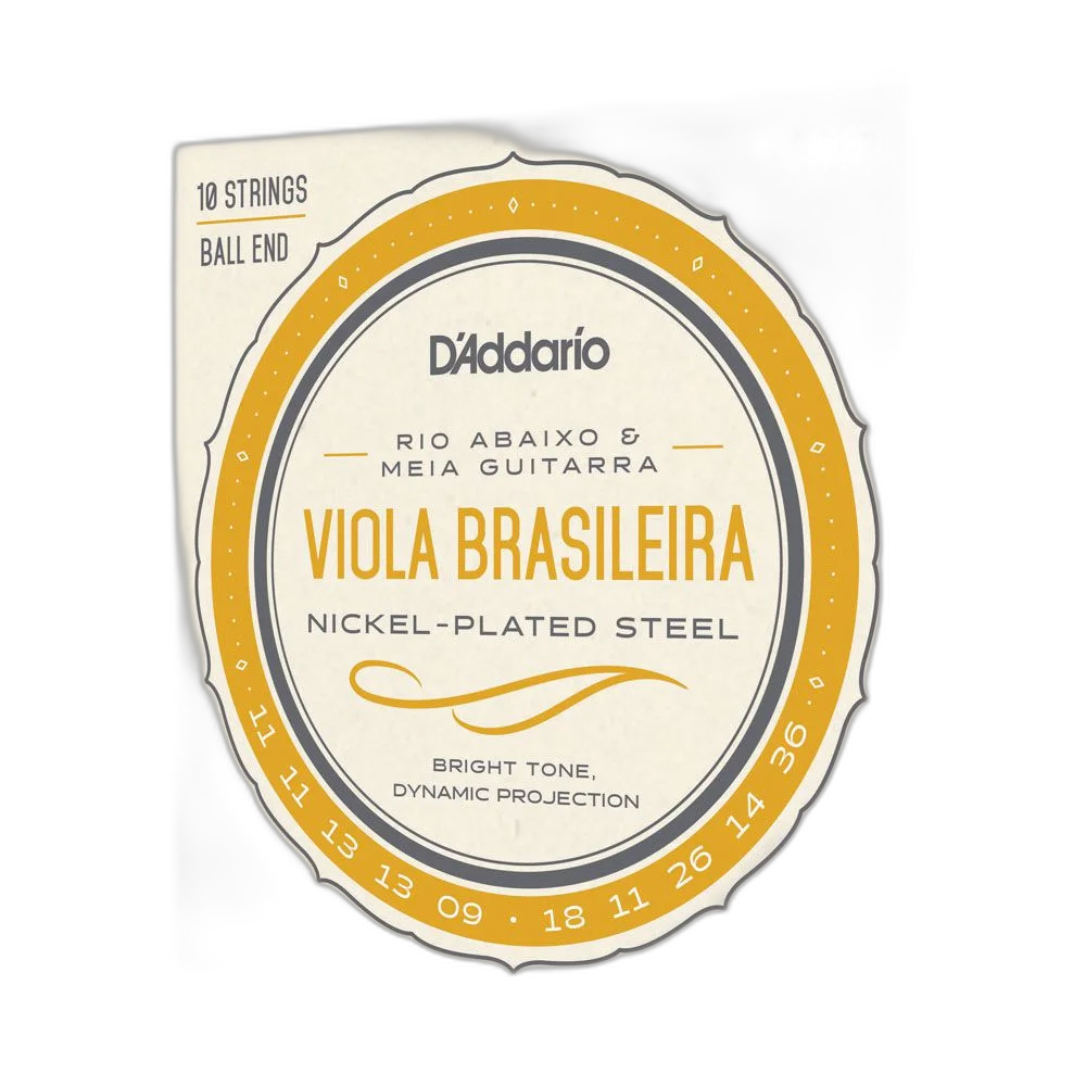 Encordoamento Viola Brasileira D Addario Nickel-Plated EJ82B