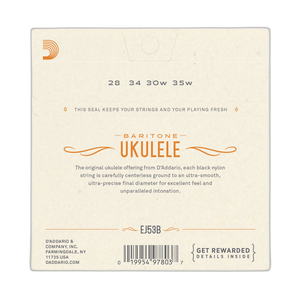 Encordoamento Ukulele Barítono D Addario Pro-Arté Black EJ53B