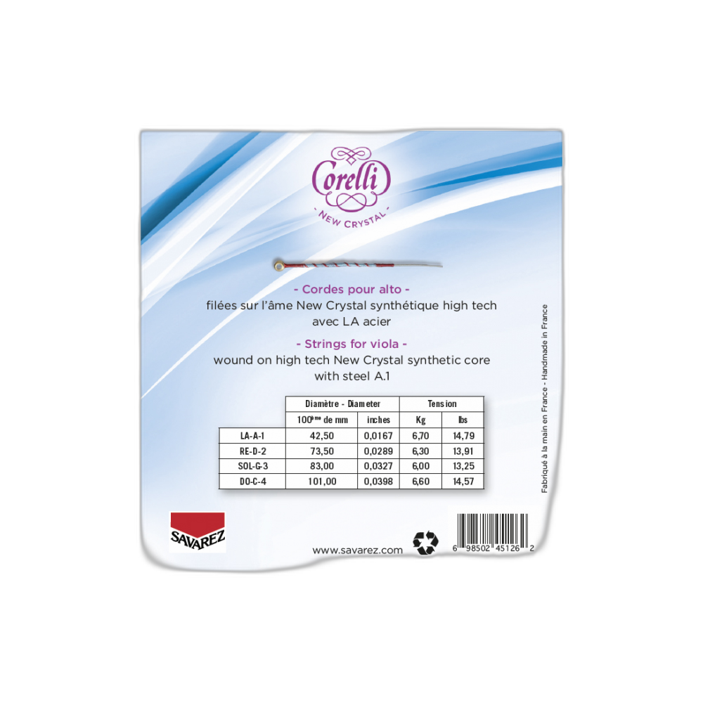 Encordoamento Viola Savarez Corelli New Cristal 730MB