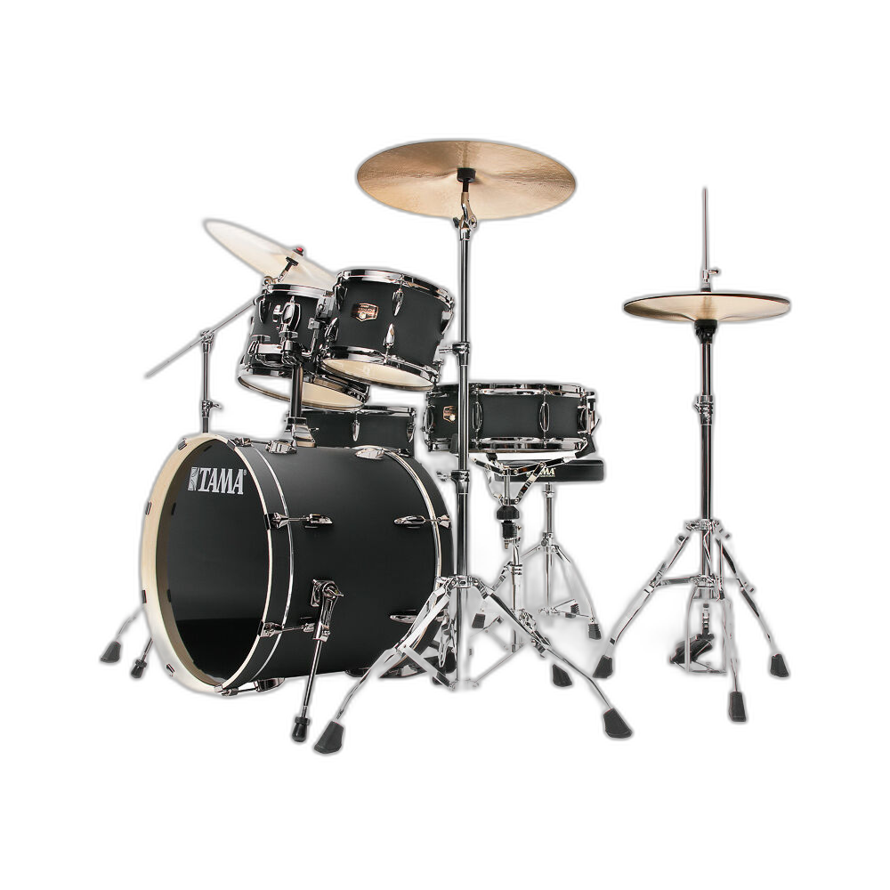 Bateria Completa (5 tambores) Bumbo 2 (Preto Opaco BOB) Tama Imperialstar IP5H6W-BOB