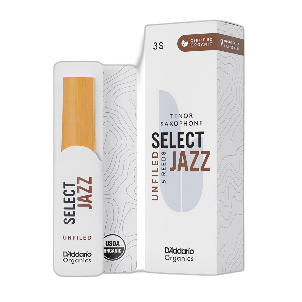 Palheta Sax Tenor 3S (5 Peças) DAddario Organic Select Jazz