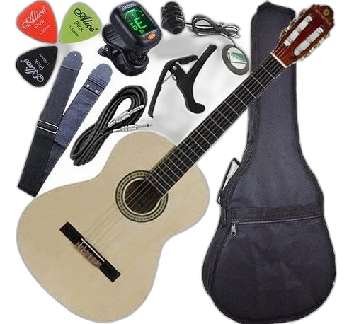 Kit Violão Eletroacústico Harmonics Nylon Completo Gna-111