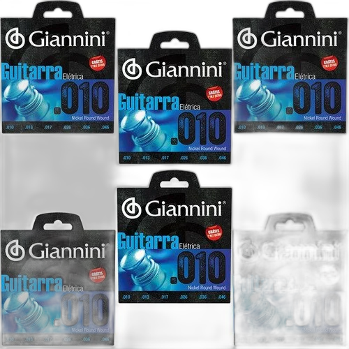 Kit 6 Encordoamento Guitarra.010 Giannini Geegst c/ Mizinha