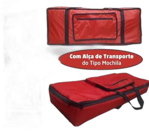 Capa Teclado Yamaha Psr-s670 Nylon Luxo Vermelha Acolchoada