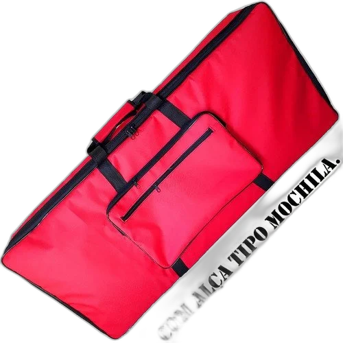 Capa Teclado Yamaha Psr-s670 Nylon Luxo Vermelha Acolchoada