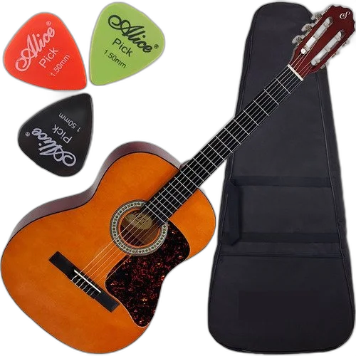 Kit Violão Giannini Acústico Nylon C/ Capa + Palhetas N14