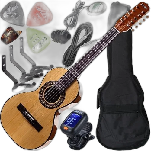 Kit Viola Rozini Caipira Elétrica Completa + 3 Suporte Rv151
