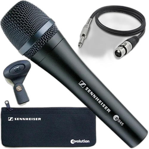 Kit Microfone Profissional Sennheiser E945 Dinâmico C/ Cabo