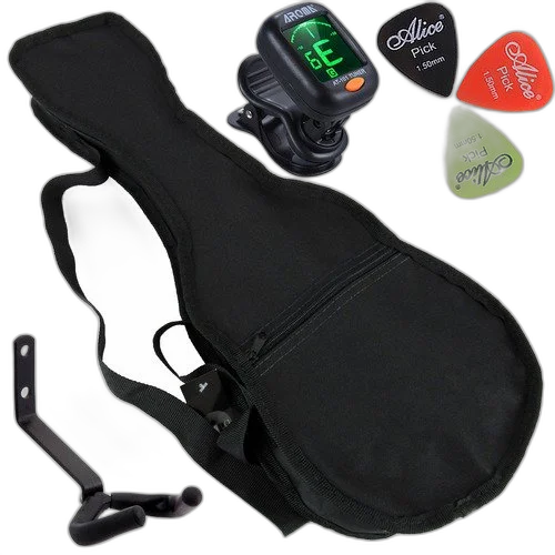 Kit Capa Para Ukulele Concerto C/ Palheta Afinador Suporte