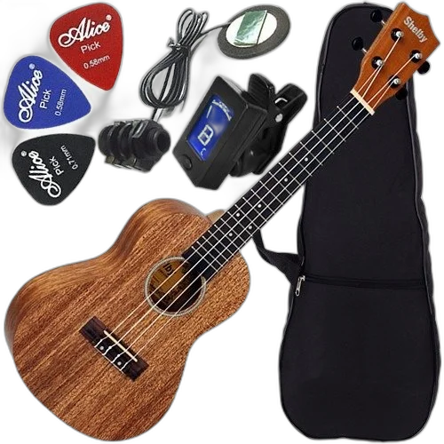Kit Completo Ukulele Concerto Eletroacústico Su23m Shelby