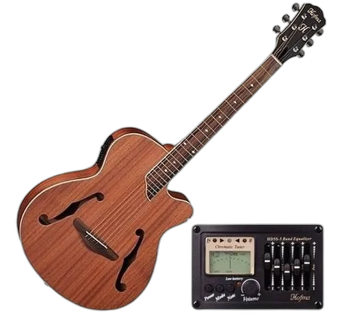 Kit Violão Vintage Eletroacústico Afinador Hmf240 Stnt Hofma