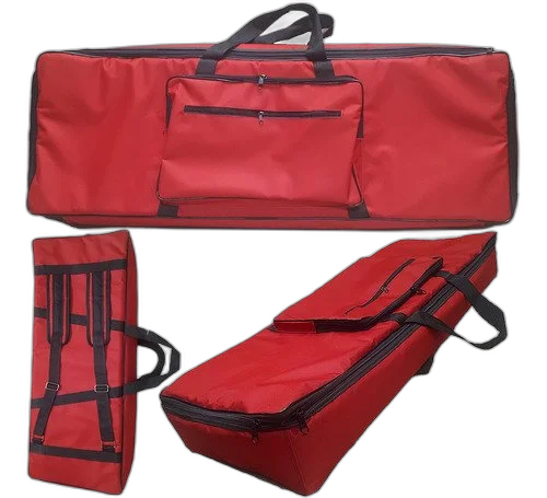 Capa Bag Para Teclado Korg Pa600 Master Luxo Nylon Vermelho
