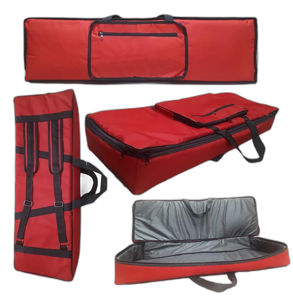 Capa Bag Master Luxo Para Teclado Akai Mpk261 Nylon Vermelho