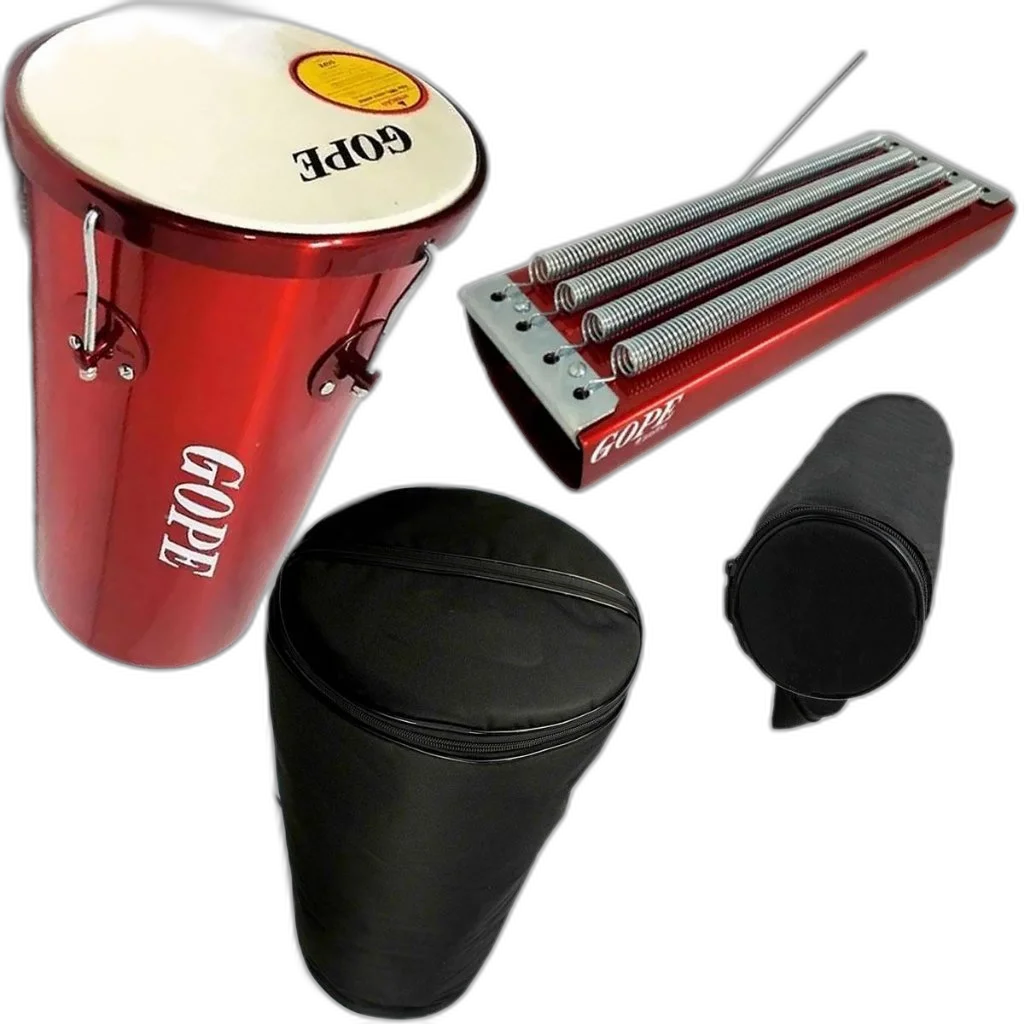 Kit Rebolo Tantan 45X10 + Reco Reco 4 Molas Cereja Com Capa