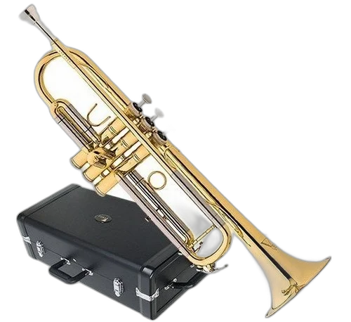 Kit Trompete Laqueado C/ Estante Suporte Hardcase Tr504 Eagl