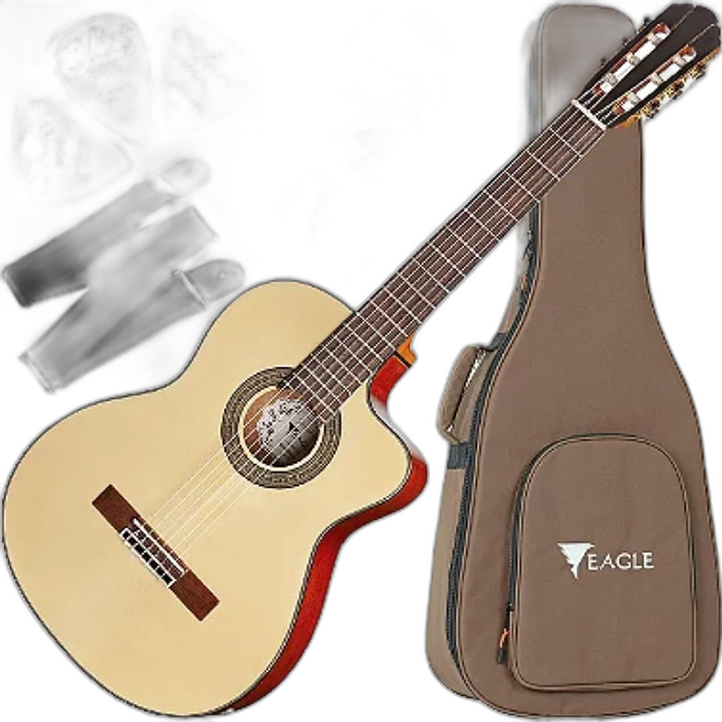 Kit Violão Eletroacústico Nylon Eq Promix Ch800 Nt Eagle