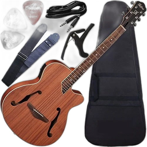 Kit Violão Eletroacústico Aço C/ Afinador Hmf240 Nt Hofma