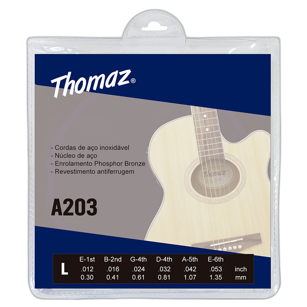 Encordoamento Violão Aço 012 Phosphor Bronze 203l Thomaz