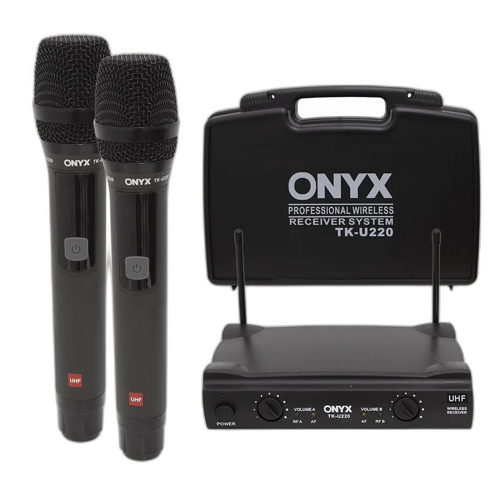 Microfone Sem Fio Duplo Tk U220 Uhf Onyx