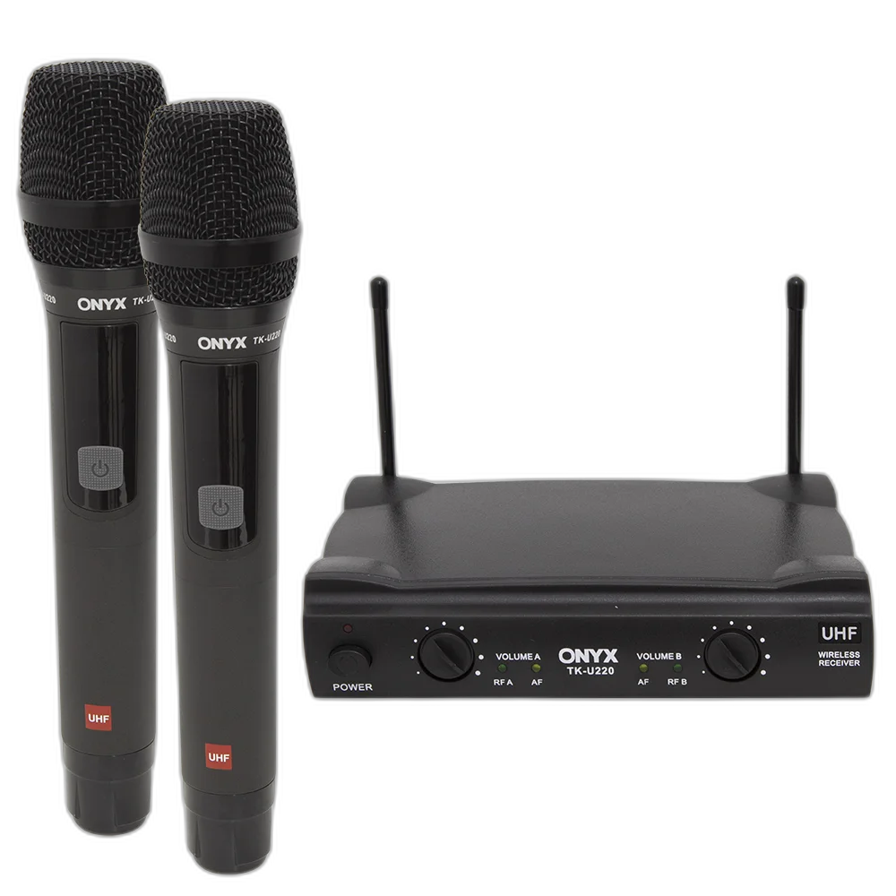 Microfone Sem Fio Duplo Tk U220 Uhf Onyx