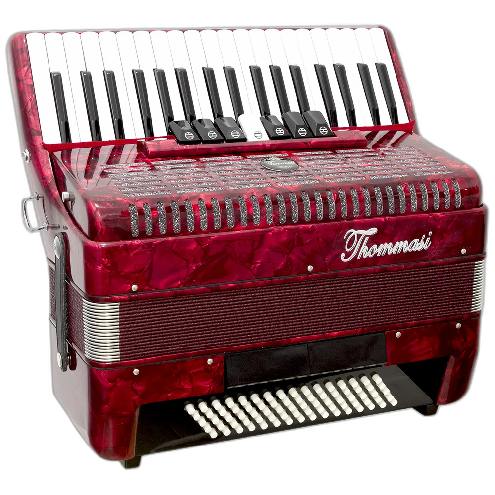 Acordeon 80 Baixos 37 Teclas Ta 8009 Vermelho Thommasi