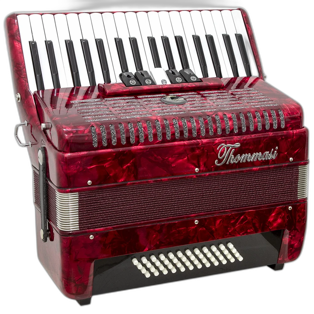 Acordeon 48 Baixos 34 Teclas Ta 4805 Vermelho Thommasi