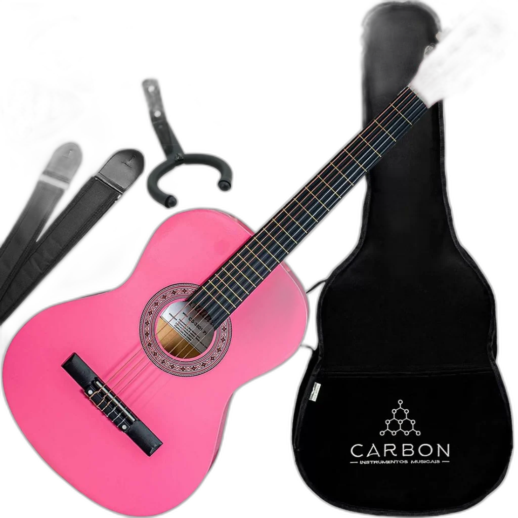 Kit Violão Clássico Acústico Nylon Cg-3801 Rosa Andaluz Vx04